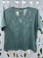 Blusa Malha Tricot Decote V - Verde Mescla - Imagem 3