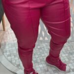 Calça Jogger Resinada - Framboesa