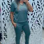 Calça com punho em Malha Tricot - Verde Mescla