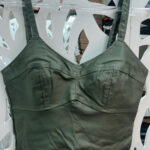 Cropped Alça Larga Resinado - Verde Militar
