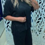 Blusa Manga Curta Mullet - Preta