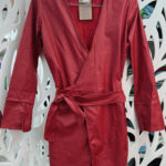 Vestido Cache Coeur Resinado Manga Longa - Vermelho