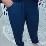 Calça Pijama com detalhe em elastico punho - Azul Marinho