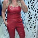 Calça Jogger C/ Frizo Resinada - Vermelha