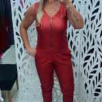 Macacão Regata C/ Laço no Ombro - Vermelho