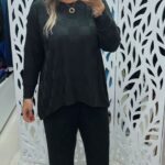 Blusa Ampla de Pontas - Preta
