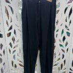 Calça Pantalona Linho com prega- PRETA
