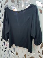 Blusa Manga Com Pregas Decote V - Preta - Imagem 6