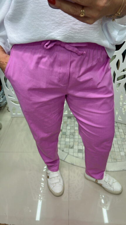 CALÇA BOY BENGALINE - ROSA CHICLETE
