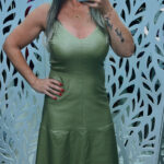 Vestido Midi Resinado - PISTACHE