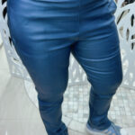 Calça Perna Reta S/ Cinto - Azul Jeans