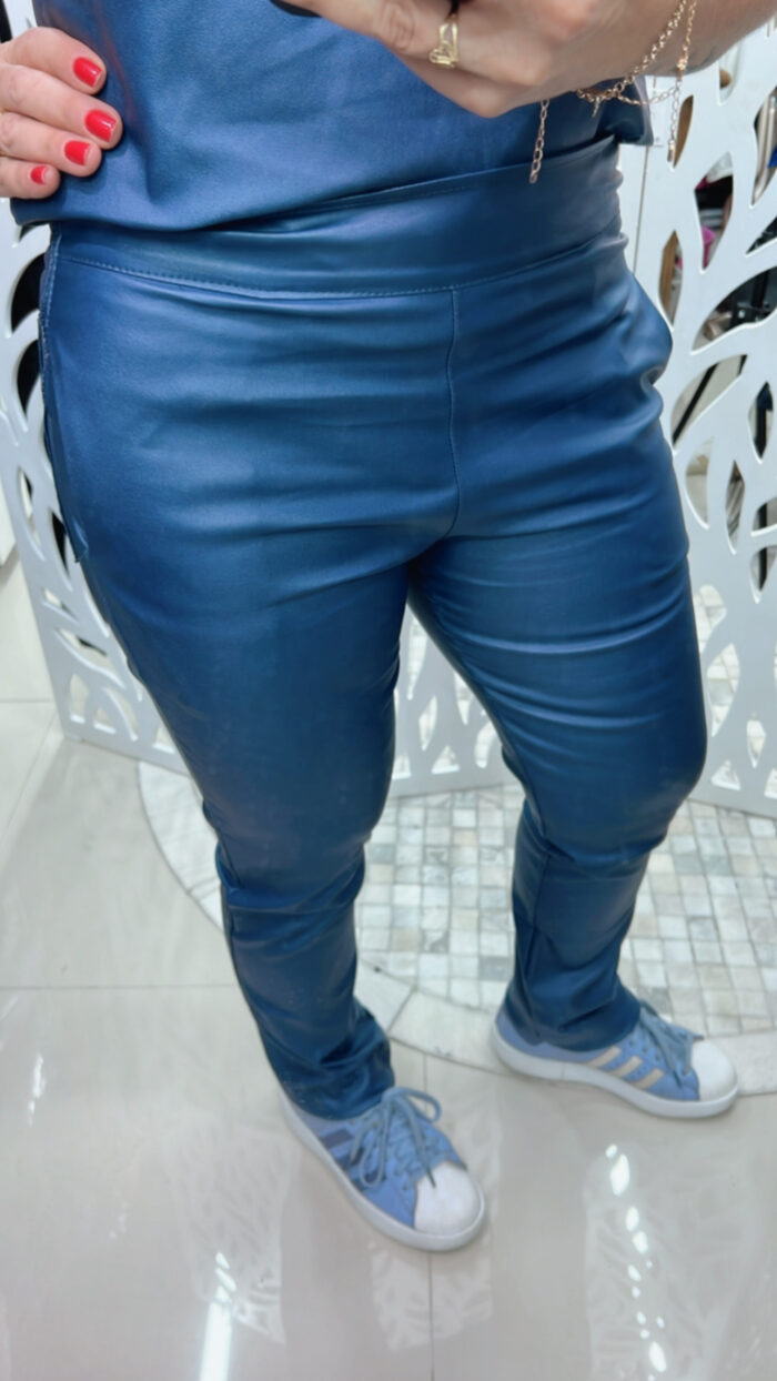 Calça Perna Reta S/ Cinto - Azul Jeans - Imagem 1