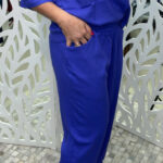 Calça pijama com detalhe em elástico no punho - AZUL ROXO