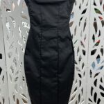 VESTIDO MIDI TOMARA QUE CAIA COM FENDA NAS COSTAS - PRETO