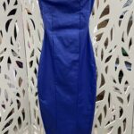 VESTIDO TOMARA QUE CAIA MIDI, COM FENDA NAS COSTAS- AZUL BIC